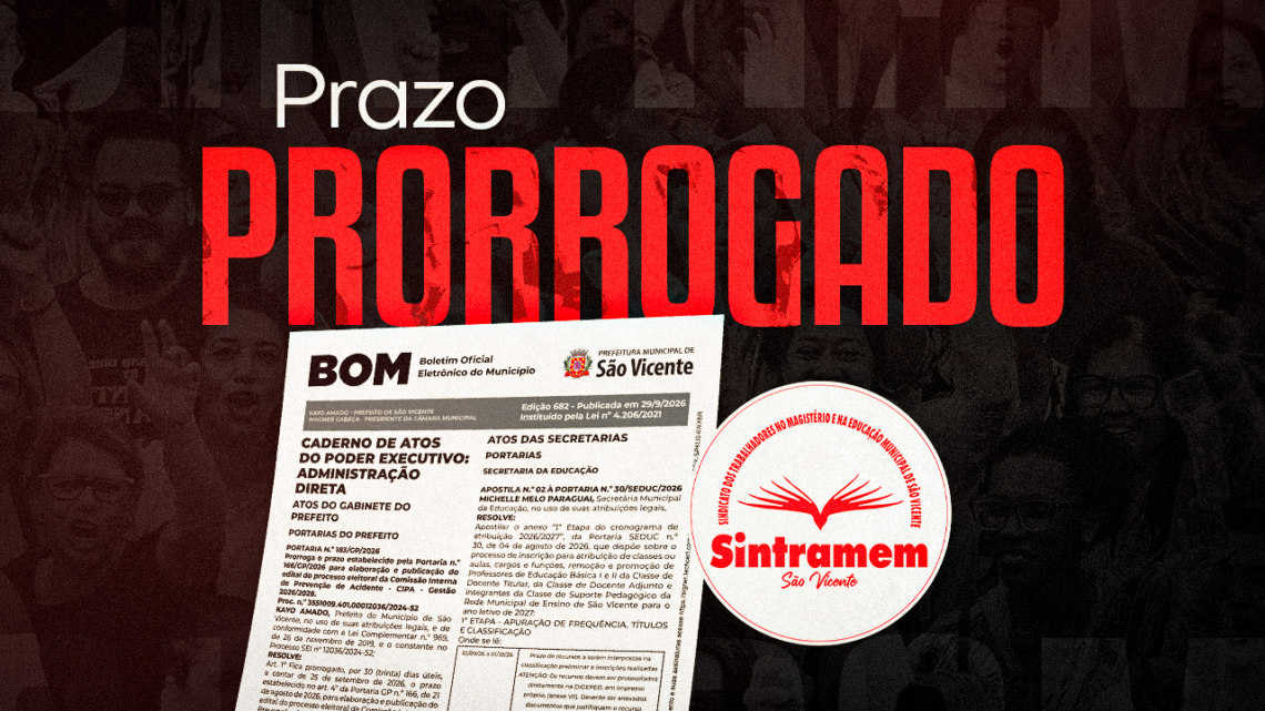 Processo de Atribuição 2026/2027 | SINTRAMEM garante prorrogação do prazo para recursos até 14 de outubro
